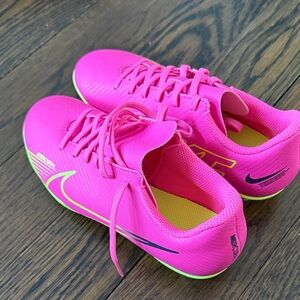 Nike Women's Bright Pink and Neon Green Athletic Shoes